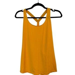 LINC | Women's Yellow Orange Sleeveless Workout Tank Top | Braided Racerback XL